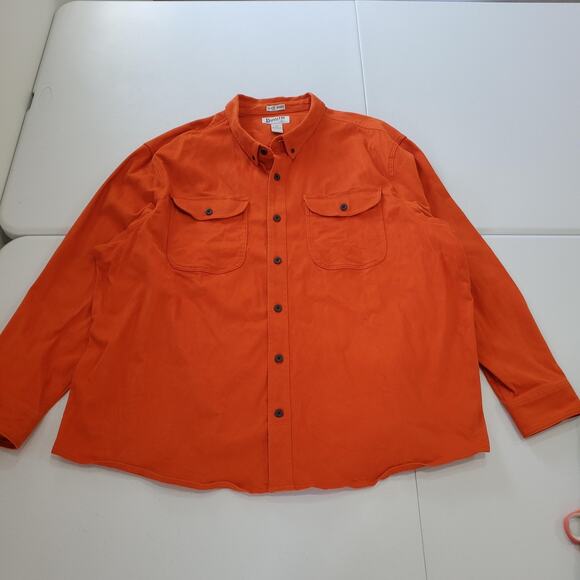 Duluth Trading Shirt Moleskin Chamois Mens 3XL Orange Untucked Relaxed Fit - Picture 1 of 9